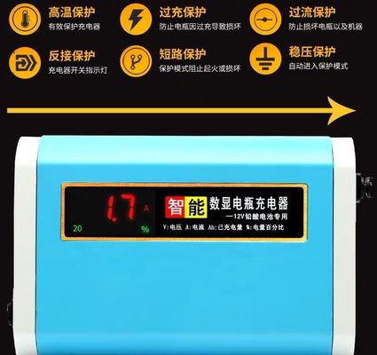 Lithium Iron 12V 10A Lead Acid Battery Chargers With LCD Display EU US UK AU